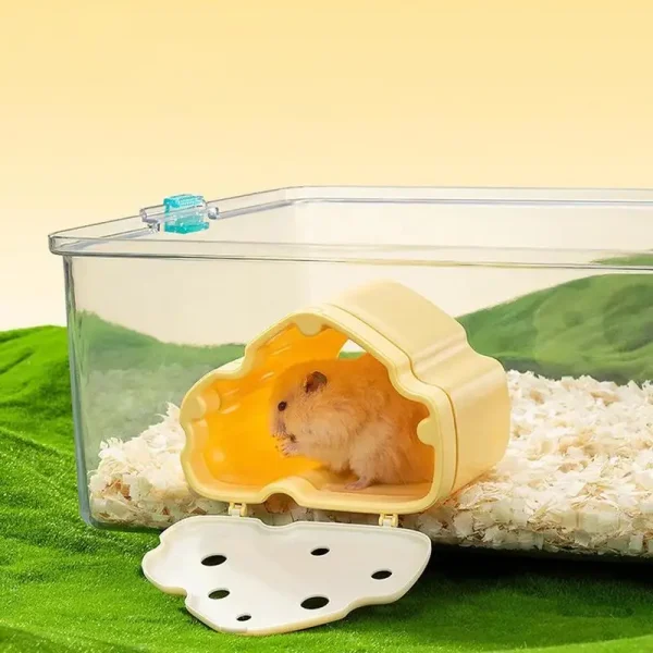 Cute Hamster House Magnetic Hamster Hut Cheese Hamster House Small Animal Habitat Decor Semi Closed Shelter Gerbil House Hamster - Image 3